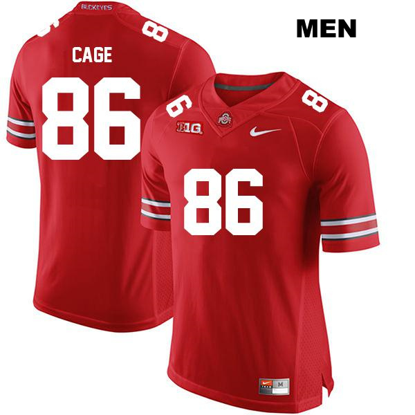 Jerron Cage Stitched Ohio State Buckeyes Authentic Mens no. 86 Red College Football Jersey