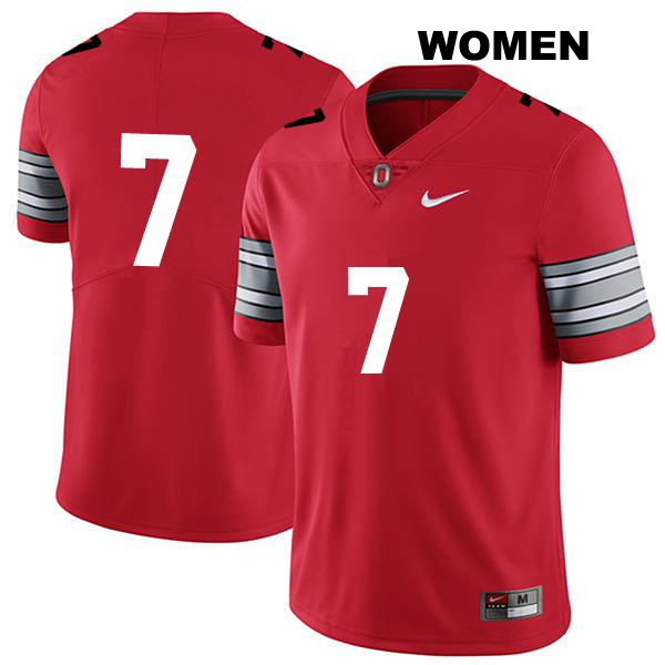 Jordan Hancock Stitched Ohio State Buckeyes Authentic Womens no. 7 Darkred College Football Jersey - No Name