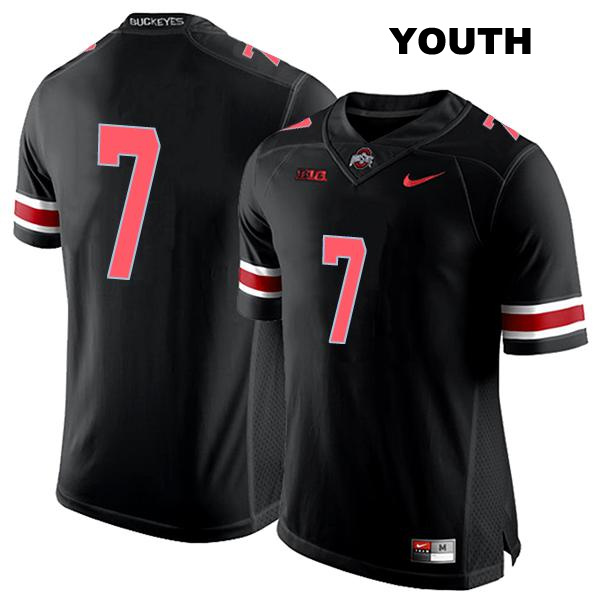 Stitched Jordan Hancock Ohio State Buckeyes Authentic Youth no. 7 Black College Football Jersey - No Name