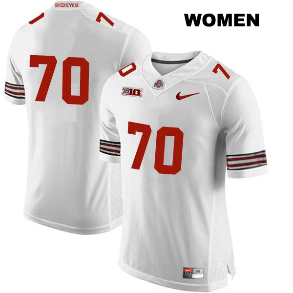 Josh Fryar Ohio State Buckeyes Authentic Womens Stitched no. 70 White College Football Jersey - No Name