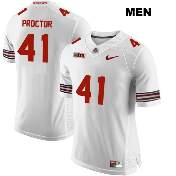 Josh Proctor Stitched Ohio State Buckeyes Authentic Mens no. 41 White College Football Jersey