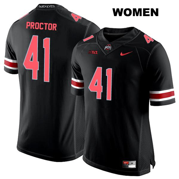 Josh Proctor Ohio State Buckeyes Authentic Stitched Womens no. 41 Black College Football Jersey
