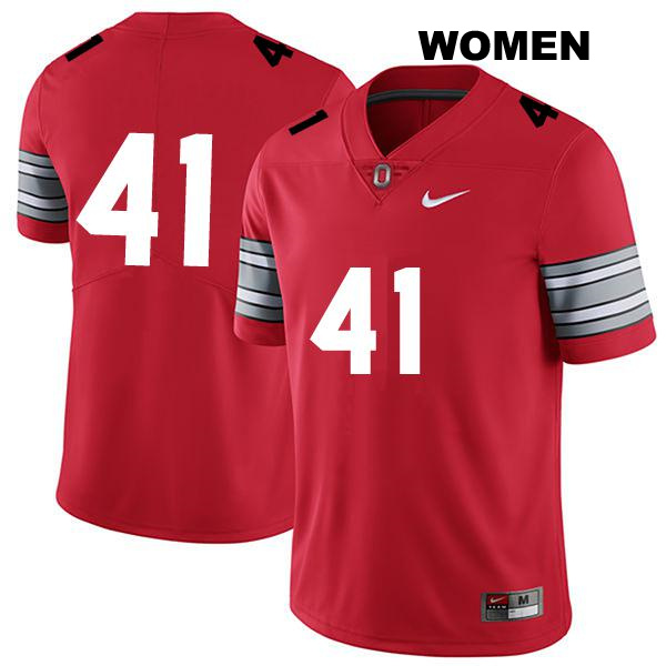 Josh Proctor Ohio State Buckeyes Authentic Stitched Womens no. 41 Darkred College Football Jersey - No Name