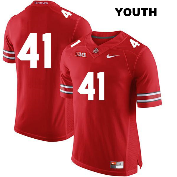 Josh Proctor Stitched Ohio State Buckeyes Authentic Youth no. 41 Red College Football Jersey - No Name