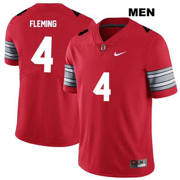 Julian Fleming Ohio State Buckeyes Authentic Mens Stitched no. 4 Darkred College Football Jersey