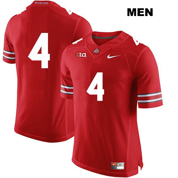 Julian Fleming Ohio State Buckeyes Authentic Stitched Mens no. 4 Red College Football Jersey - No Name