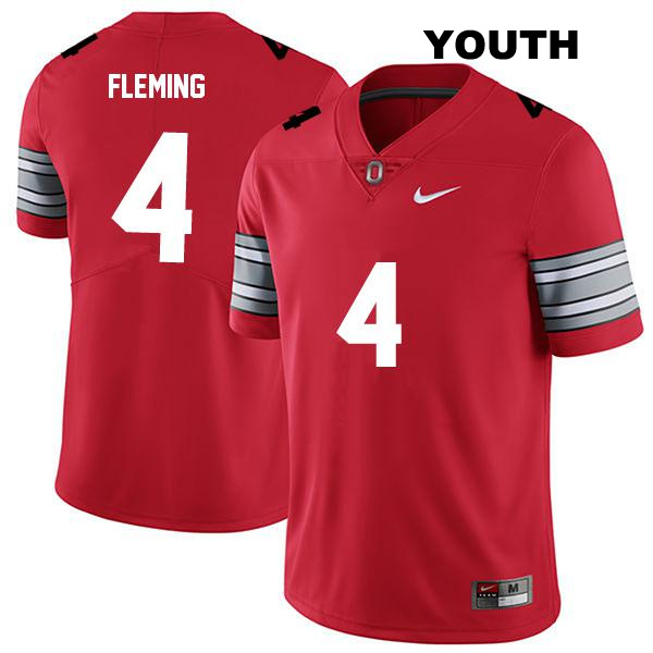 Julian Fleming Ohio State Buckeyes Authentic Stitched Youth no. 4 Darkred College Football Jersey