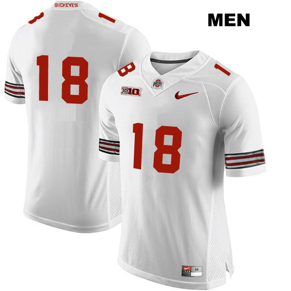 Jyaire Brown Stitched Ohio State Buckeyes Authentic Mens no. 18 White College Football Jersey - No Name