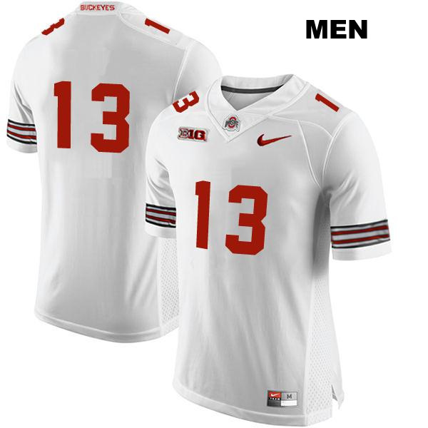 Kaleb Brown Ohio State Buckeyes Authentic Mens no. 13 Stitched White College Football Jersey - No Name