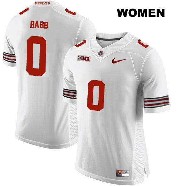 Kamryn Babb Ohio State Buckeyes Authentic Womens Stitched no. 0 White College Football Jersey