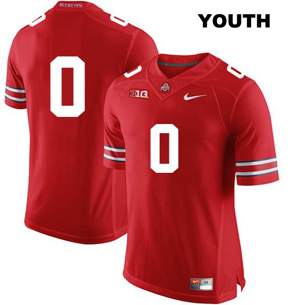 Kamryn Babb Ohio State Buckeyes Stitched Authentic Youth no. 0 Red College Football Jersey - No Name