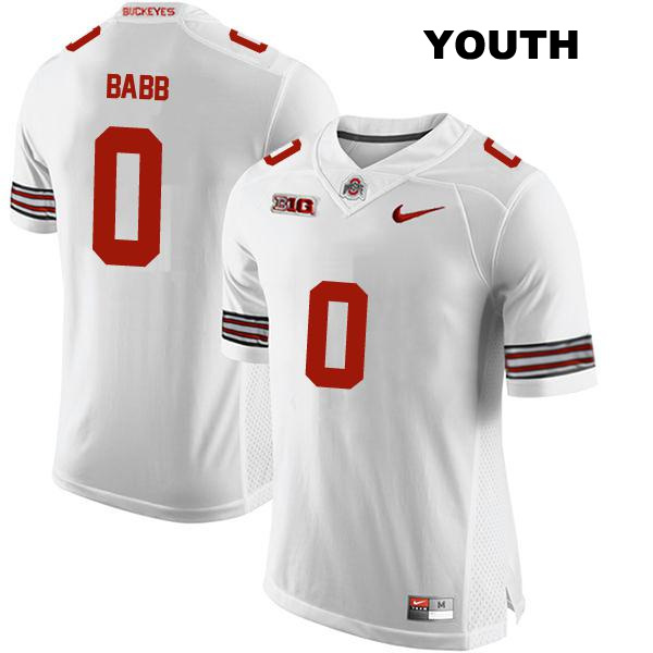 Kamryn Babb Ohio State Buckeyes Authentic Stitched Youth no. 0 White College Football Jersey