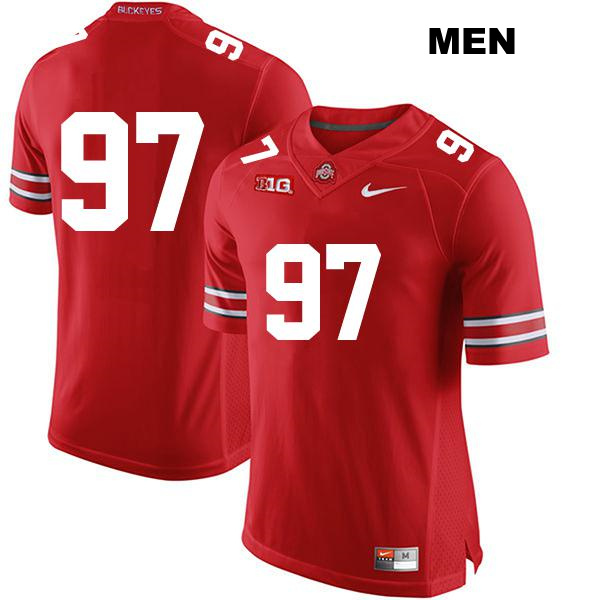 Kenyatta Jackson Stitched Ohio State Buckeyes Authentic Mens no. 97 Red College Football Jersey - No Name