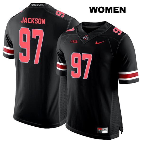 Kenyatta Jackson Ohio State Buckeyes Authentic Stitched Womens no. 97 Black College Football Jersey