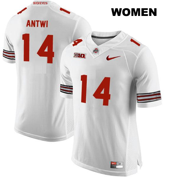 Kojo Antwi Ohio State Buckeyes Authentic Womens no. 14 Stitched White College Football Jersey