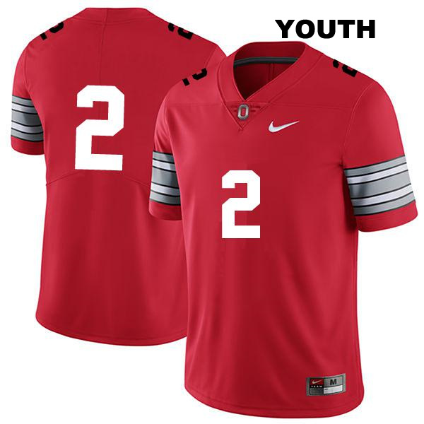 Stitched Kourt Williams II Ohio State Buckeyes Authentic Youth no. 2 Darkred College Football Jersey - No Name