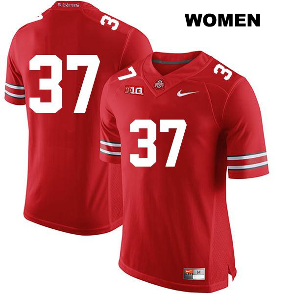 Kye Stokes Ohio State Buckeyes Authentic Womens Stitched no. 37 Red College Football Jersey - No Name
