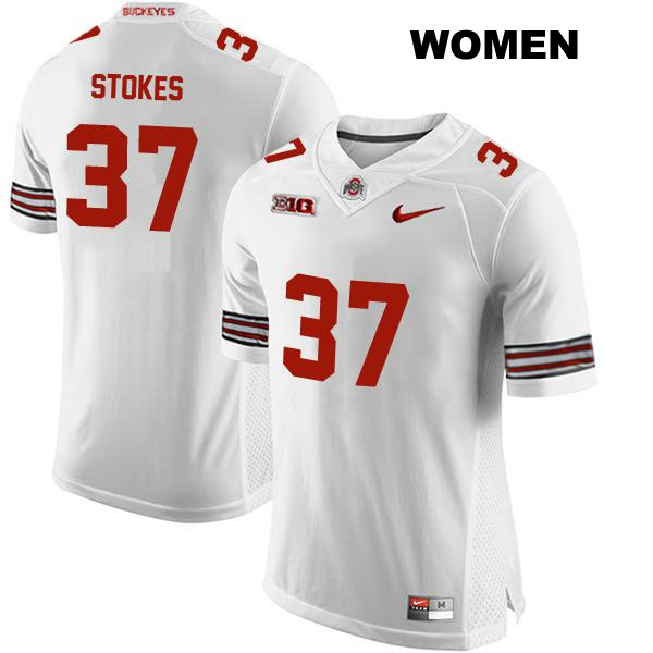 Kye Stokes Ohio State Buckeyes Stitched Authentic Womens no. 37 White College Football Jersey