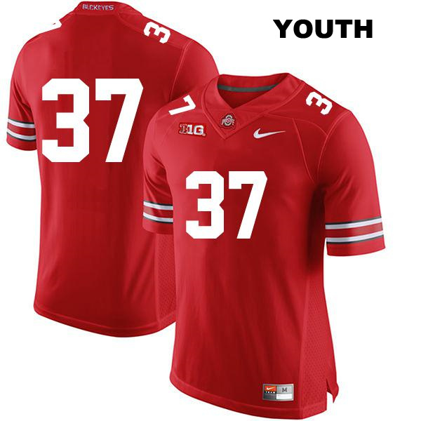 Kye Stokes Stitched Ohio State Buckeyes Authentic Youth no. 37 Red College Football Jersey - No Name