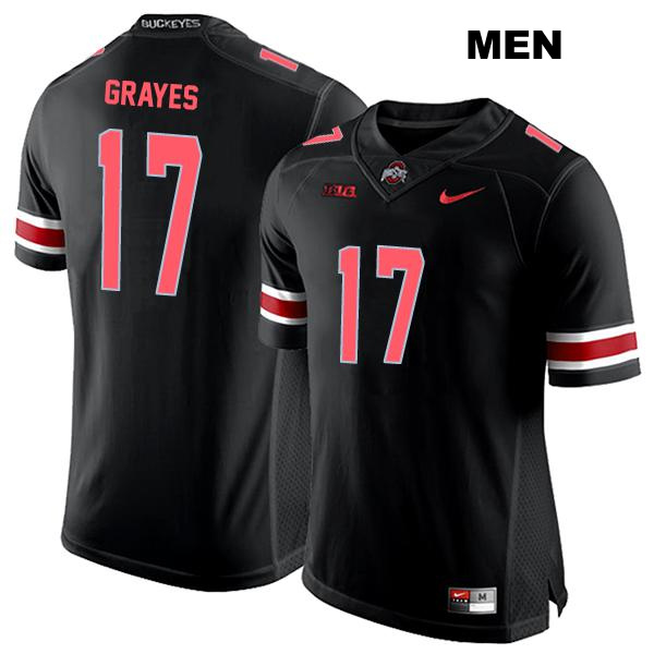 Kyion Grayes Ohio State Buckeyes Authentic Stitched Mens no. 17 Black College Football Jersey