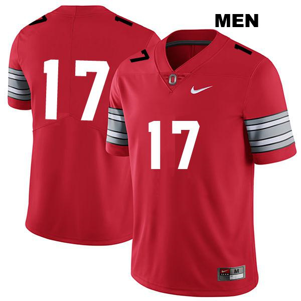 Kyion Grayes Ohio State Buckeyes Stitched Authentic Mens no. 17 Darkred College Football Jersey - No Name