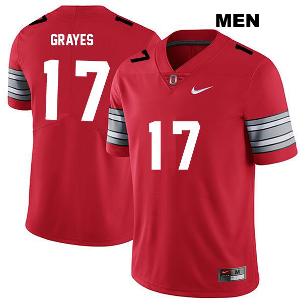 Kyion Grayes Ohio State Buckeyes Authentic Stitched Mens no. 17 Darkred College Football Jersey