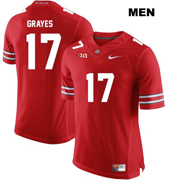 Kyion Grayes Stitched Ohio State Buckeyes Authentic Mens no. 17 Red College Football Jersey