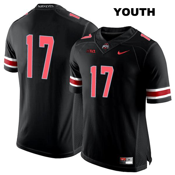 Kyion Grayes Stitched Ohio State Buckeyes Authentic Youth no. 17 Black College Football Jersey - No Name