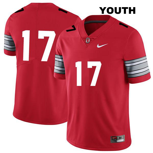 Kyion Grayes Ohio State Buckeyes Authentic Youth no. 17 Stitched Darkred College Football Jersey - No Name