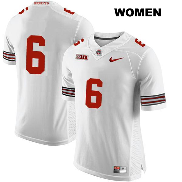 Kyle McCord Stitched Ohio State Buckeyes Authentic Womens no. 6 White College Football Jersey - No Name