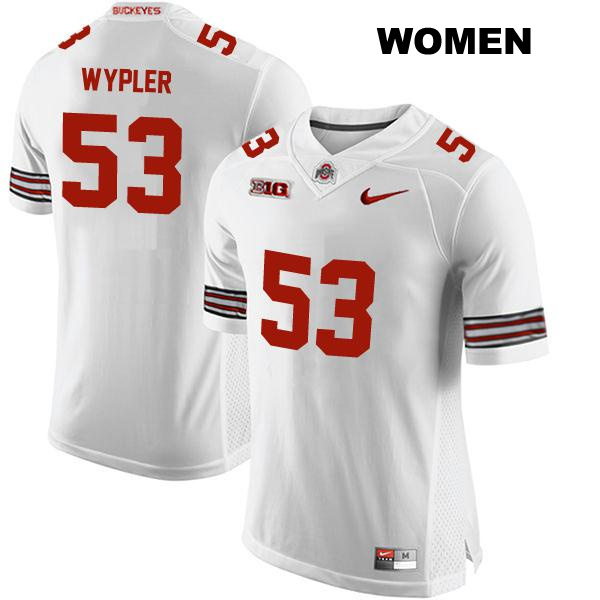 Luke Wypler Ohio State Buckeyes Stitched Authentic Womens no. 53 White College Football Jersey