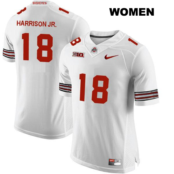 Marvin Harrison Jr Ohio State Buckeyes Stitched Authentic Womens no. 18 White College Football Jersey