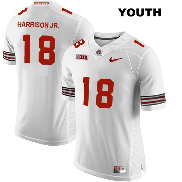 Marvin Harrison Jr Ohio State Buckeyes Authentic Youth Stitched no. 18 White College Football Jersey