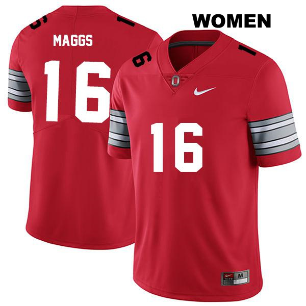 Mason Maggs Ohio State Buckeyes Authentic Womens no. 16 Stitched Darkred College Football Jersey