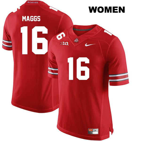 Mason Maggs Ohio State Buckeyes Stitched Authentic Womens no. 16 Red College Football Jersey