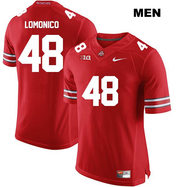 Max Lomonico Ohio State Buckeyes Authentic Stitched Mens no. 48 Red College Football Jersey