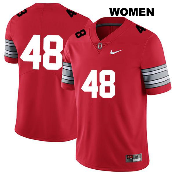 Max Lomonico Ohio State Buckeyes Authentic Womens Stitched no. 48 Darkred College Football Jersey - No Name
