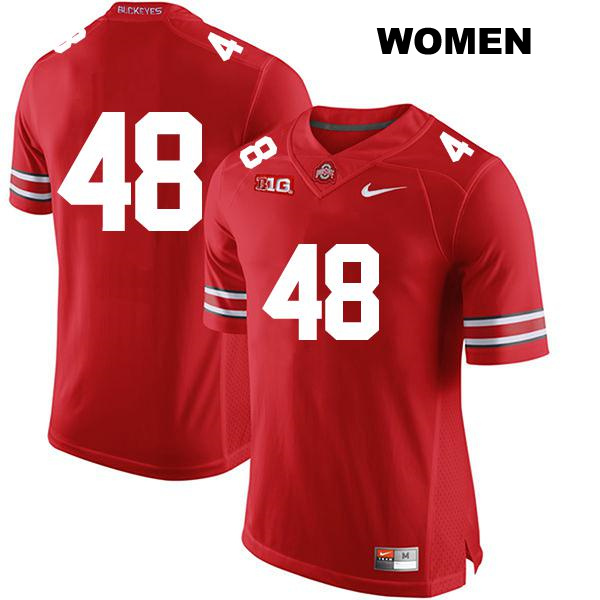 Max Lomonico Stitched Ohio State Buckeyes Authentic Womens no. 48 Red College Football Jersey - No Name