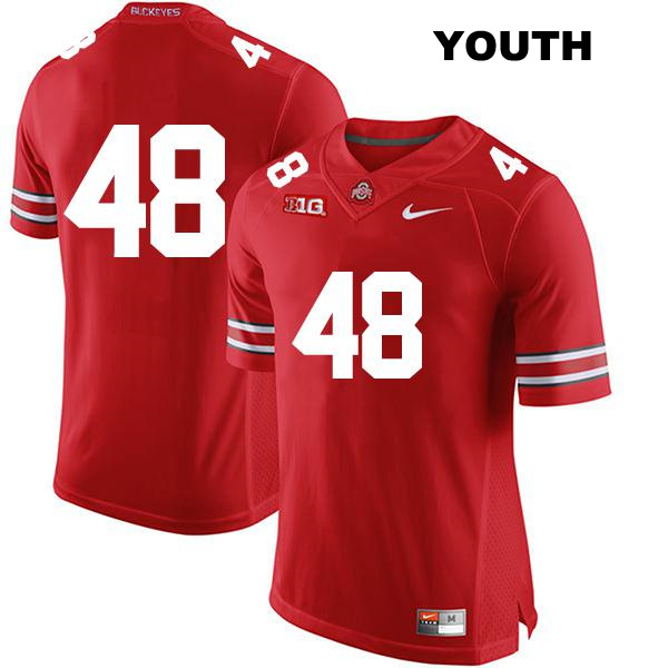 Max Lomonico Ohio State Buckeyes Stitched Authentic Youth no. 48 Red College Football Jersey - No Name
