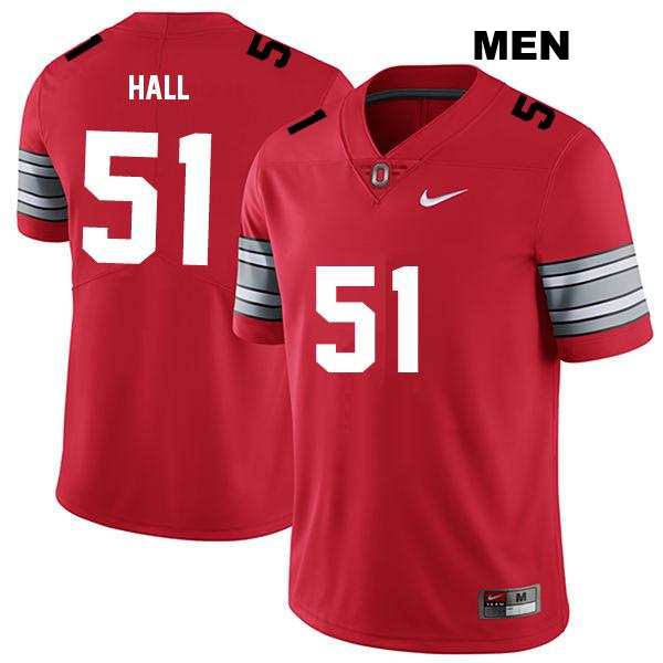 Michael Hall Jr Ohio State Buckeyes Stitched Authentic Mens no. 51 Darkred College Football Jersey
