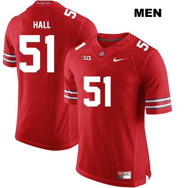 Michael Hall Jr Ohio State Buckeyes Authentic Stitched Mens no. 51 Red College Football Jersey