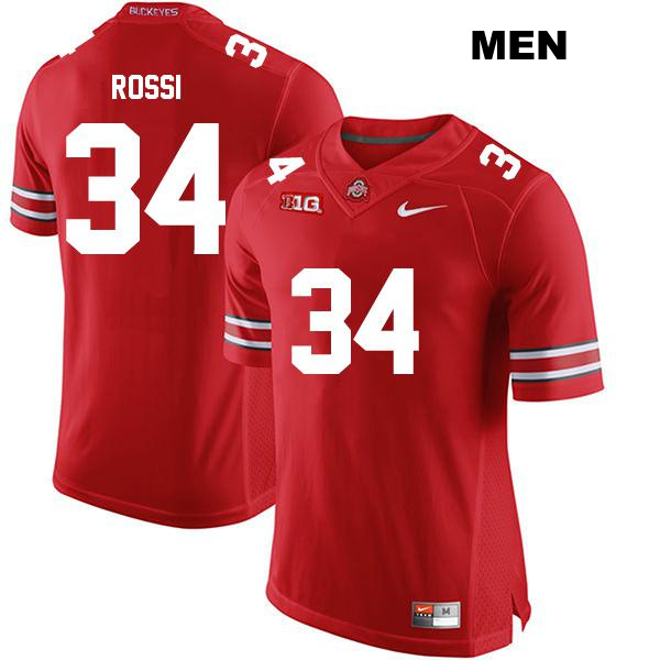 Mitch Rossi Stitched Ohio State Buckeyes Authentic Mens no. 34 Red College Football Jersey