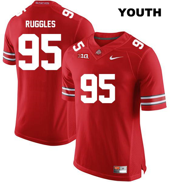 Noah Ruggles Ohio State Buckeyes Authentic Stitched Youth no. 95 Red College Football Jersey