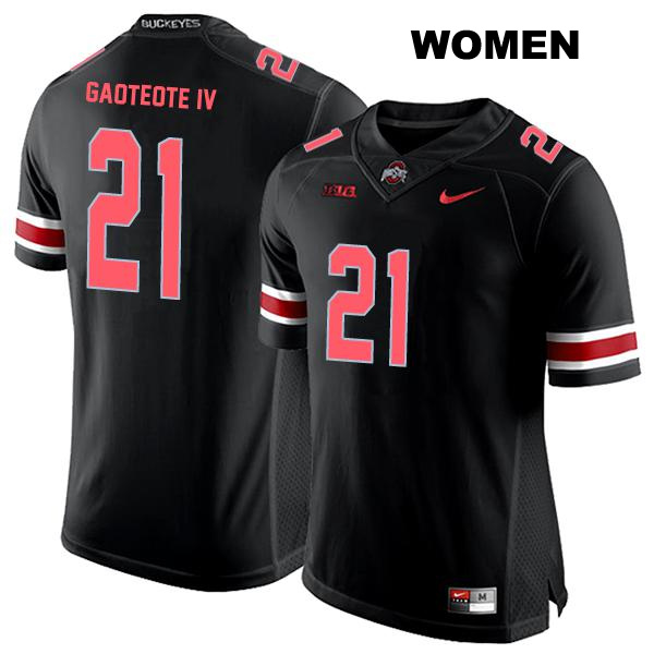 Palaie Gaoteote IV Ohio State Buckeyes Authentic Womens no. 21 Stitched Black College Football Jersey