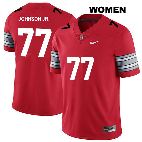 Paris Johnson Jr Ohio State Buckeyes Stitched Authentic Womens no. 77 Darkred College Football Jersey