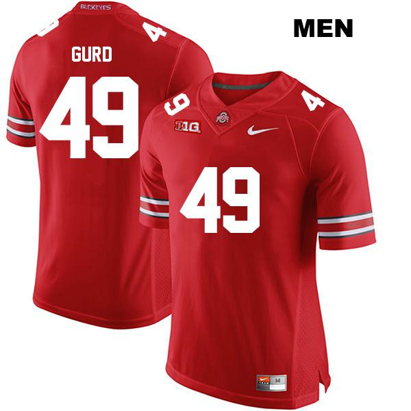 Patrick Gurd Ohio State Buckeyes Stitched Authentic Mens no. 49 Red College Football Jersey