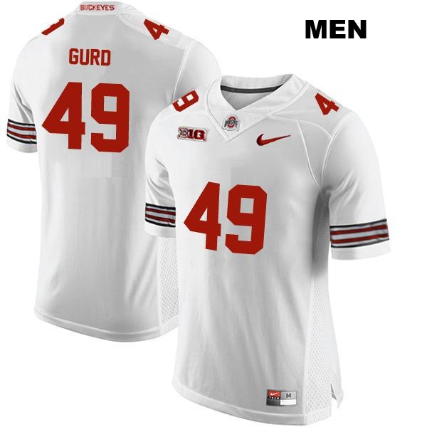 Patrick Gurd Stitched Ohio State Buckeyes Authentic Mens no. 49 White College Football Jersey
