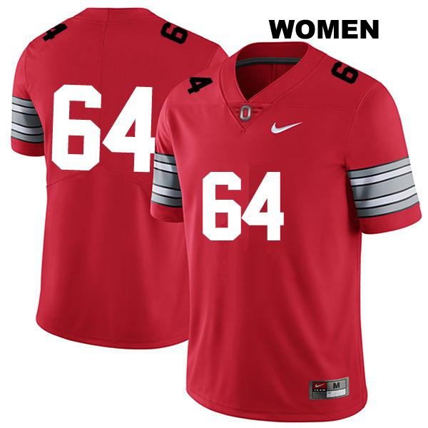 Quinton Burke Ohio State Buckeyes Authentic Womens no. 64 Stitched Darkred College Football Jersey - No Name
