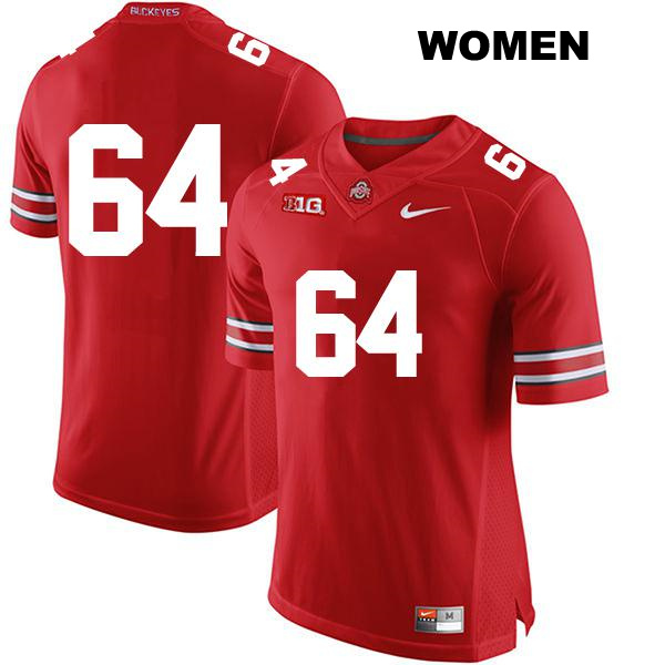 Stitched Quinton Burke Ohio State Buckeyes Authentic Womens no. 64 Red College Football Jersey - No Name