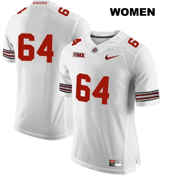 Quinton Burke Stitched Ohio State Buckeyes Authentic Womens no. 64 White College Football Jersey - No Name